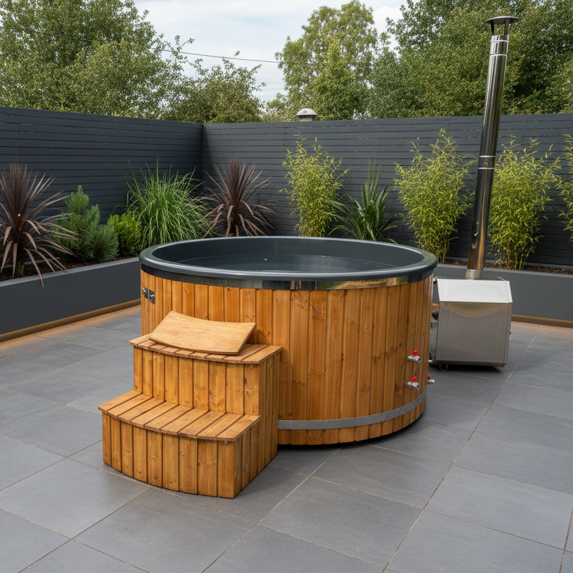 Vela Wood Fired Hot Tub – 200cm